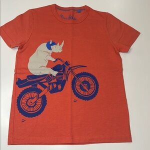 Mini Boden kids boys shirt rhino on motorcycle size 7 - 8yrs